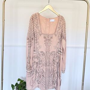 Elegant Embroidered Pink Dress